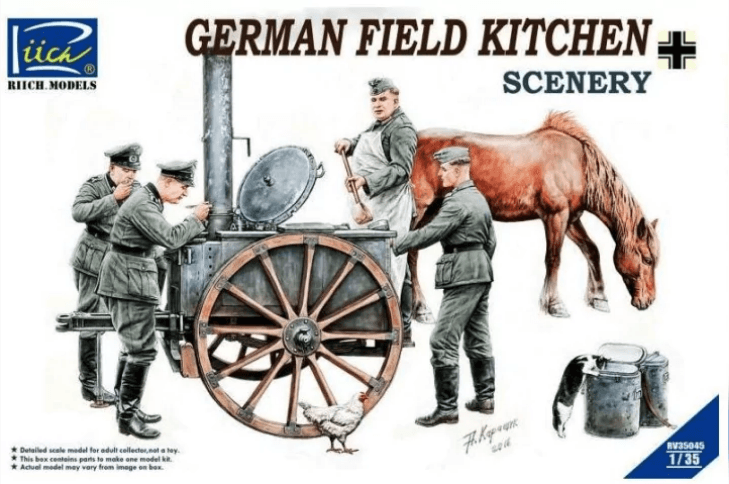 Riich Models Riich Model 1/35 German Field Kitchen with Soliders(cook & three German soldiers) (RV35045)