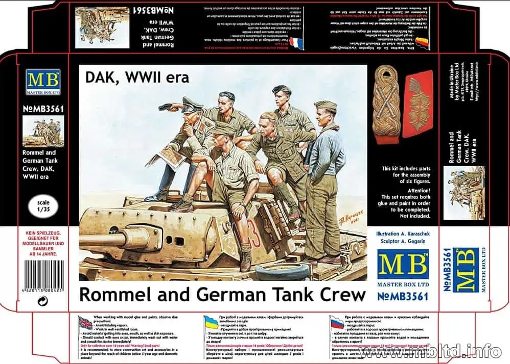 Master Box 1/35 Rommel and German Tank Crew DAK (MB3561)