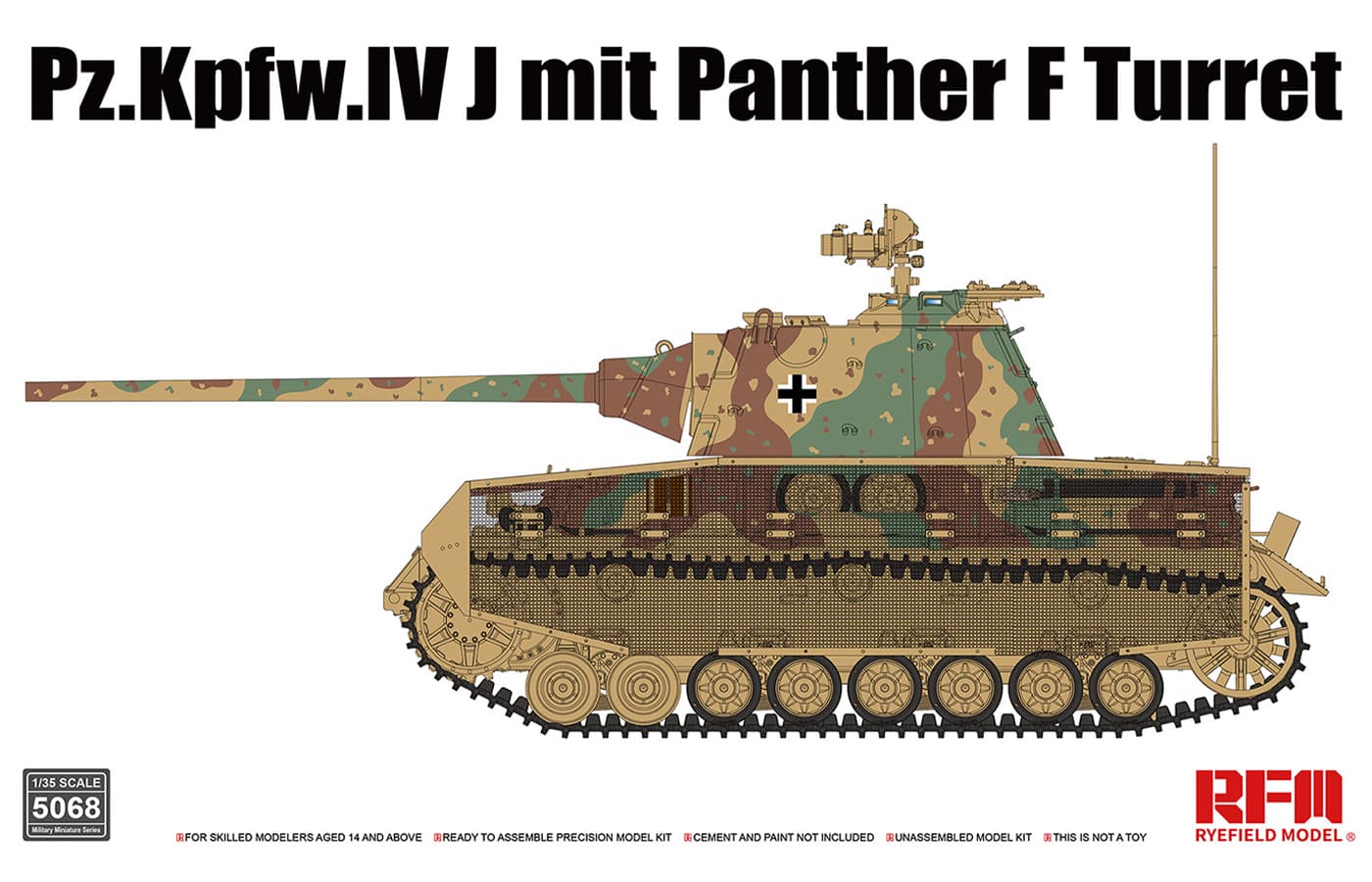 Rye Field Model 1/35 Pz.Kpfw.IV J mit Panther F Turret (RFM5068) - RFM5068