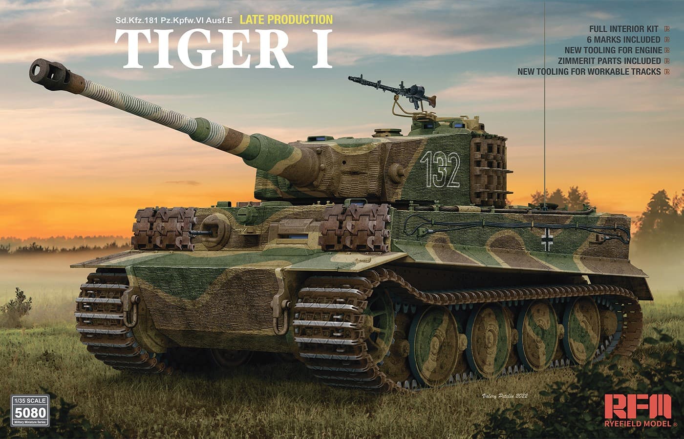 Rye Field Model 1/35 Tiger I Late Production Zimmerit & Full Interior (RFM5080) - RFM5080